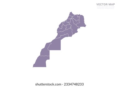 Vector purple map of Sahara isolated on white background.