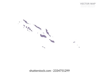 Vektorviolette Karte von Solomon Island einzeln auf weißem Hintergrund.