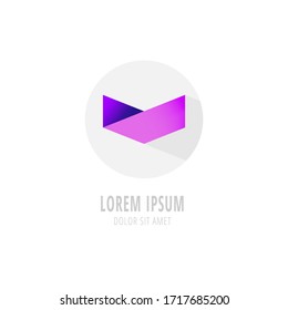 Vector purple modern logo. Abstract colored company logo
