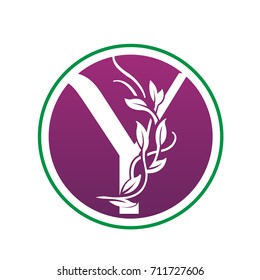 Vector Purple Nature Park Letter Y Logo