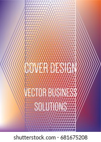 Vector purple, orange, minimal iridescent modern A4 cover design. Gradient glow poster template, geometric halftone banner. Futuristic neon metallic glitch background, abstract shapes, hipster pattern