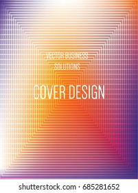 Vector purple, orange, minimal iridescent modern A4 cover design. Gradient glow poster template, geometric halftone banner. Futuristic neon metallic glitch background, abstract shapes, hipster pattern