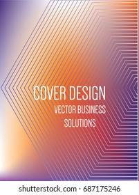 Vector purple, orange, minimal iridescent modern A4 cover design. Gradient glow poster template, geometric halftone banner. Futuristic neon metallic glitch background, abstract shapes, hipster pattern