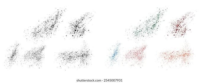 Vector purple, orange, red, green, and black color grunge blood background collection
