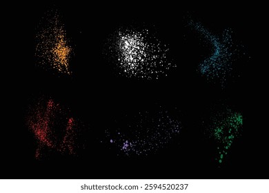 Vector purple, orange, red, green, and white color blood grunge texture background collection