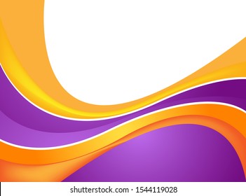 Vector purple orange wavy wave smooth abstract swoosh background. Wavy waves banner color line for web banner.
