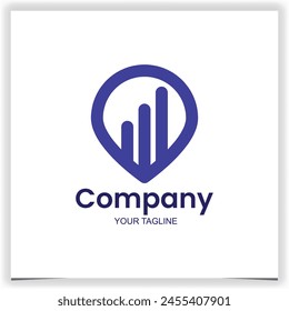 Ubicación del pin púrpura del Vector con la Plantilla del diseño del logotipo del edificio