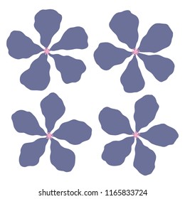 Vector purple and pink flowers set