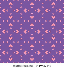Vector purple and pink minimal seamless pattern. Modern funky geometric texture. Abstract minimalist background with lines, simple shapes, arrows, corners. Cute elegant repeating decorative design