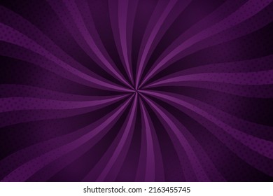 Vector purple pop art halftone sunburst comic background