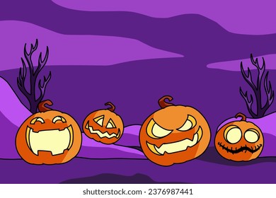 vector purple pumpkin background for Helloween purposes, abstract background