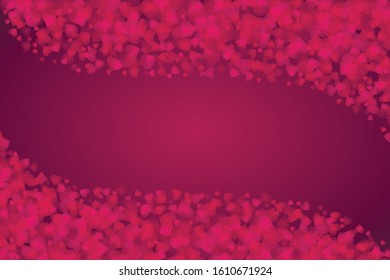 Vector purple and red Valentines Day heartshapes background elements in flat style