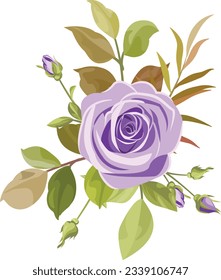 vector purple roses wreath, purple roses, floral wedding frame