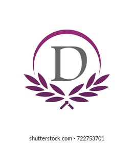 Vector Purple Royal Leaves Initial D Logo
