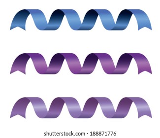 Vector of purple series curled ribbon
