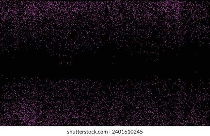 Vector purple shimmer glowing falling particles abstract background.