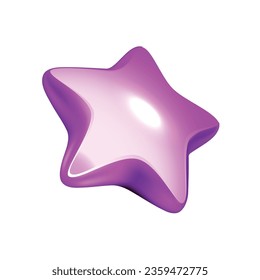 Vector purple shiny star on white background.