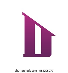 Vector Purple Single Letter D Real Estate Logo
