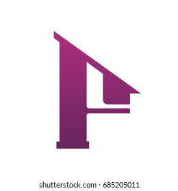 Vector Purple Single Letter F Real Estate Logo