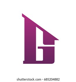 Vector Purple Single Letter G Real Estate Logo