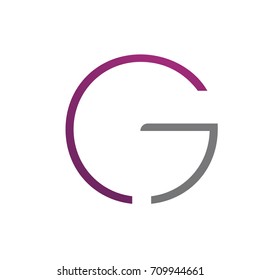 Vector Purple Single Letter G C Logo