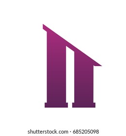 Vector Purple Single Letter N Real Estate Logo