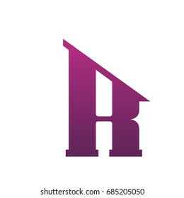 Vector Purple Single Letter R Real Estate Logo