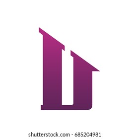 Vector Purple Single Letter U Real Estate Logo
