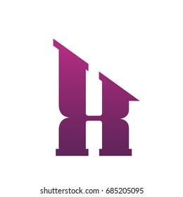 Vector Purple Single Letter X Real Estate Logo