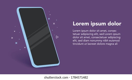 Vector purple smart phone mock up