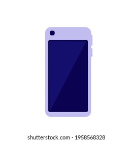 Vector purple Smartphone. Front view. Smart electronic equipment
