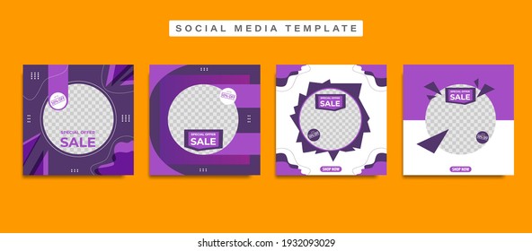 Vector Purple Social Media Template Editable For Your Business, Marketing, Advertising, Promotion, Stories, and etc.