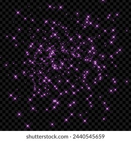 Vector purple sparkles glitter stardust or twinkle stars