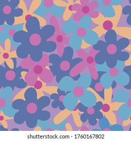 Vector purple spring seamless pattern background. Perfect for fabric, scrap booking wallpaper.