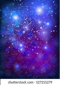 Vector purple template background with sparkles and glitter.