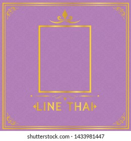 Vector purple Thai luxury background with golden frame