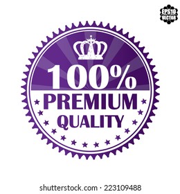 Vector : Purple Vintage Style Guarantee Premium Quality Badge, Label or Sticker Isolated on White Background. 