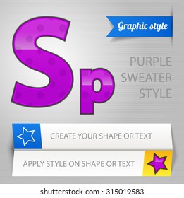 Vector purple warm sweater graphic style. You can apply this style to any fonts and objects