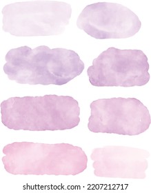 Vector purple watercolor background for text. A set of watercolor spots. For postcards and other designs. Valentine's Day, Valentine's Day