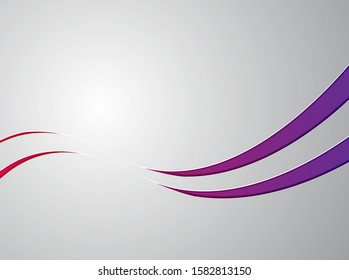 Vector purple wavy wave paper art abstract swoosh background. Wavy waves banner color line for web banner. 