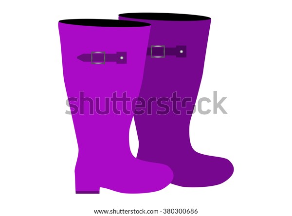 purple welly boots