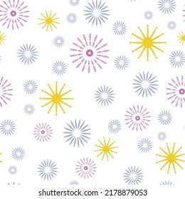 Estrellas de doodle abstracto vectoriales púrpura, amarilla y azul. Excelente para telas, scrapbooking, proyectos de fondo.