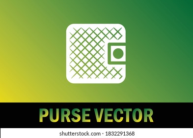Vector of purse icon isolated on gradient background. For designer.