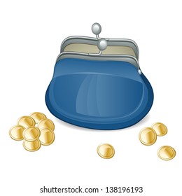 Vector purse on white background