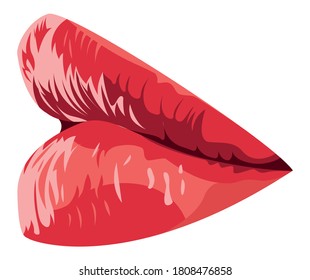 Vector Of Pursed Lips In Graphic Style