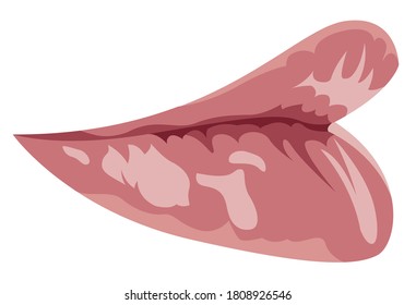 Vector Pursed Lips In Graphic Style