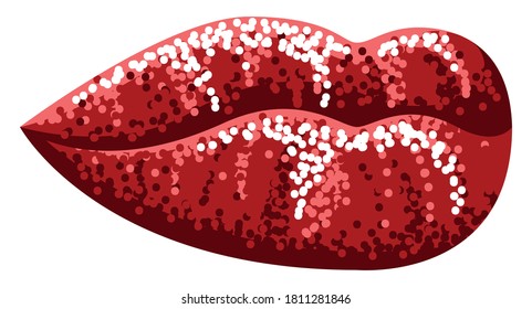 Vector Pursed Lips In Graphic Style