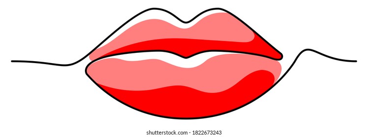 Vector Pursed Lips In Graphic Style