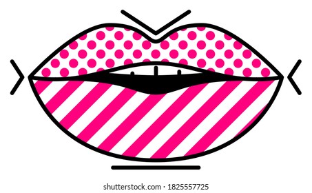 Vector Pursed Lips In Graphic Style