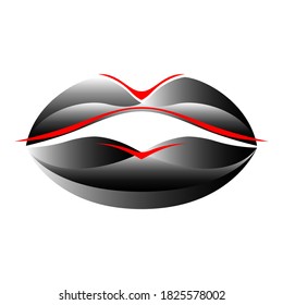 Vector Pursed Lips In Graphic Style